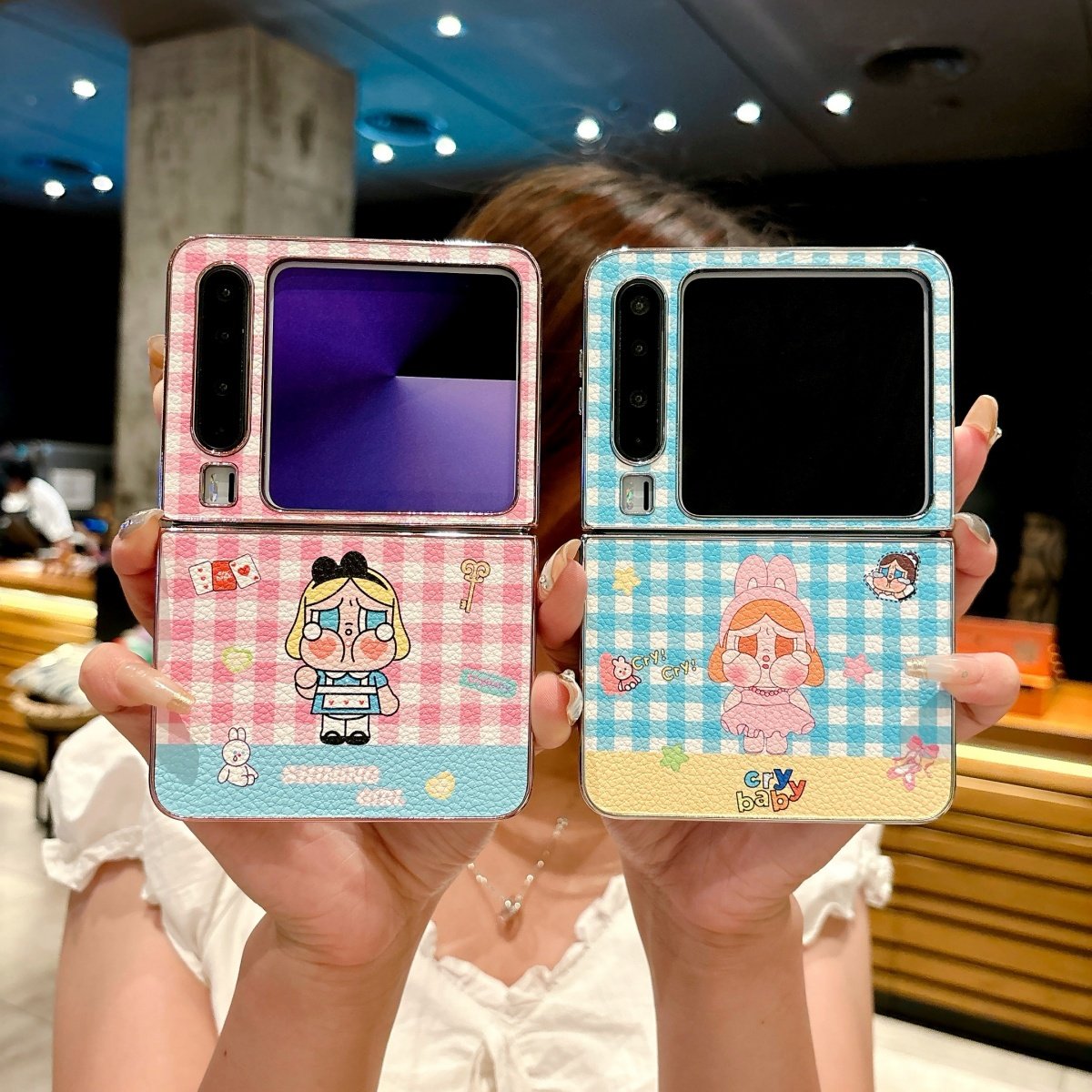 可爱卡通格子爱丽丝哭娃适用华为Pura X典藏版手机壳折叠屏Pocket2新款网红壳pocket s保护套小米皮质电镀ins,3C数码配件,手机保护套/壳,淘宝优惠券,粉丝福利购,淘宝优惠卷