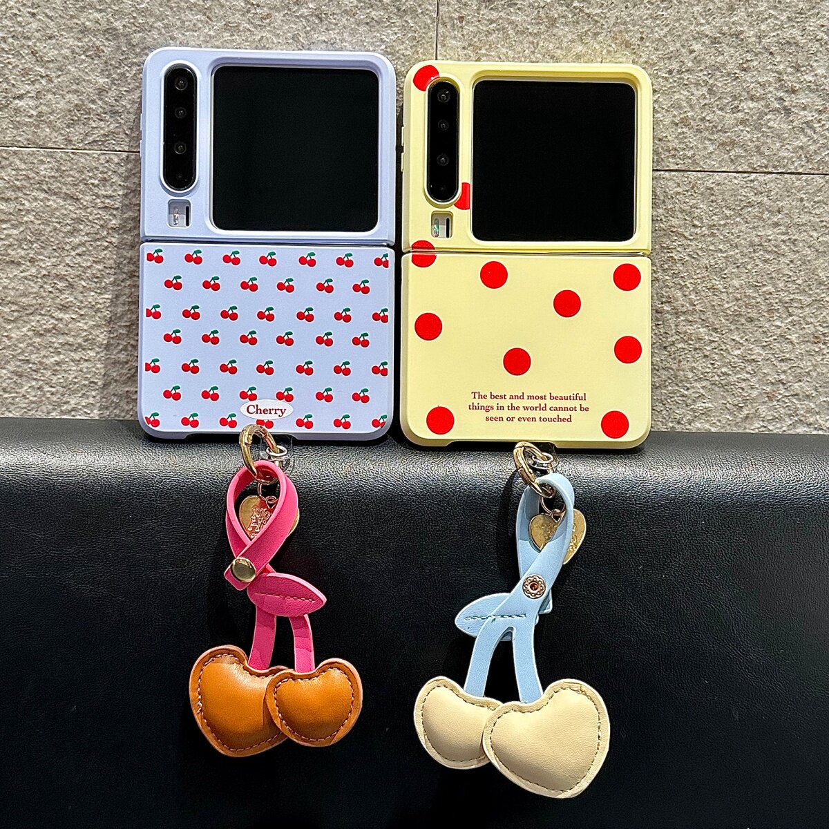 波点满屏小樱桃适用华为PuraX手机壳保护套Pocket2全包防摔壳小米MIXFlip2折叠屏荣耀vflip磨砂三星zflip7/65