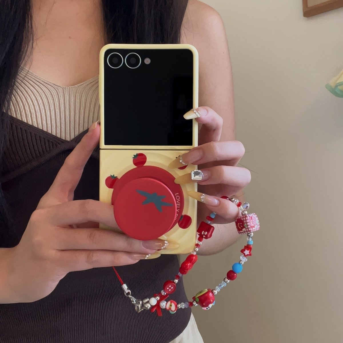 奶黄色波漾壳磁吸满屏小番茄