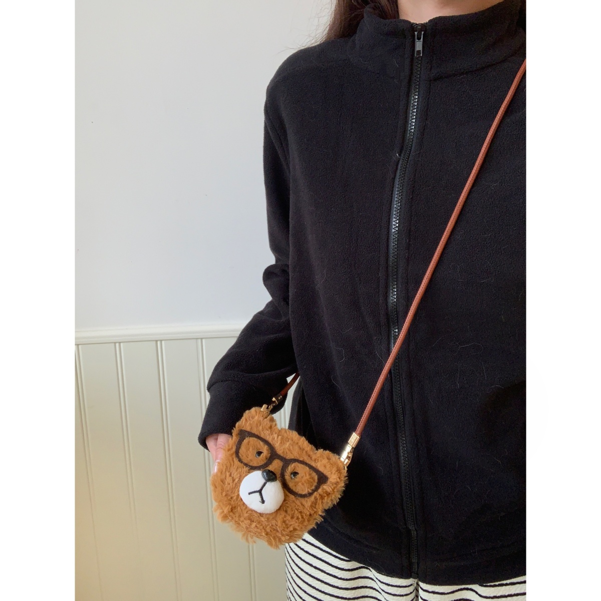 可爱卡通毛绒大头泰迪熊手机壳