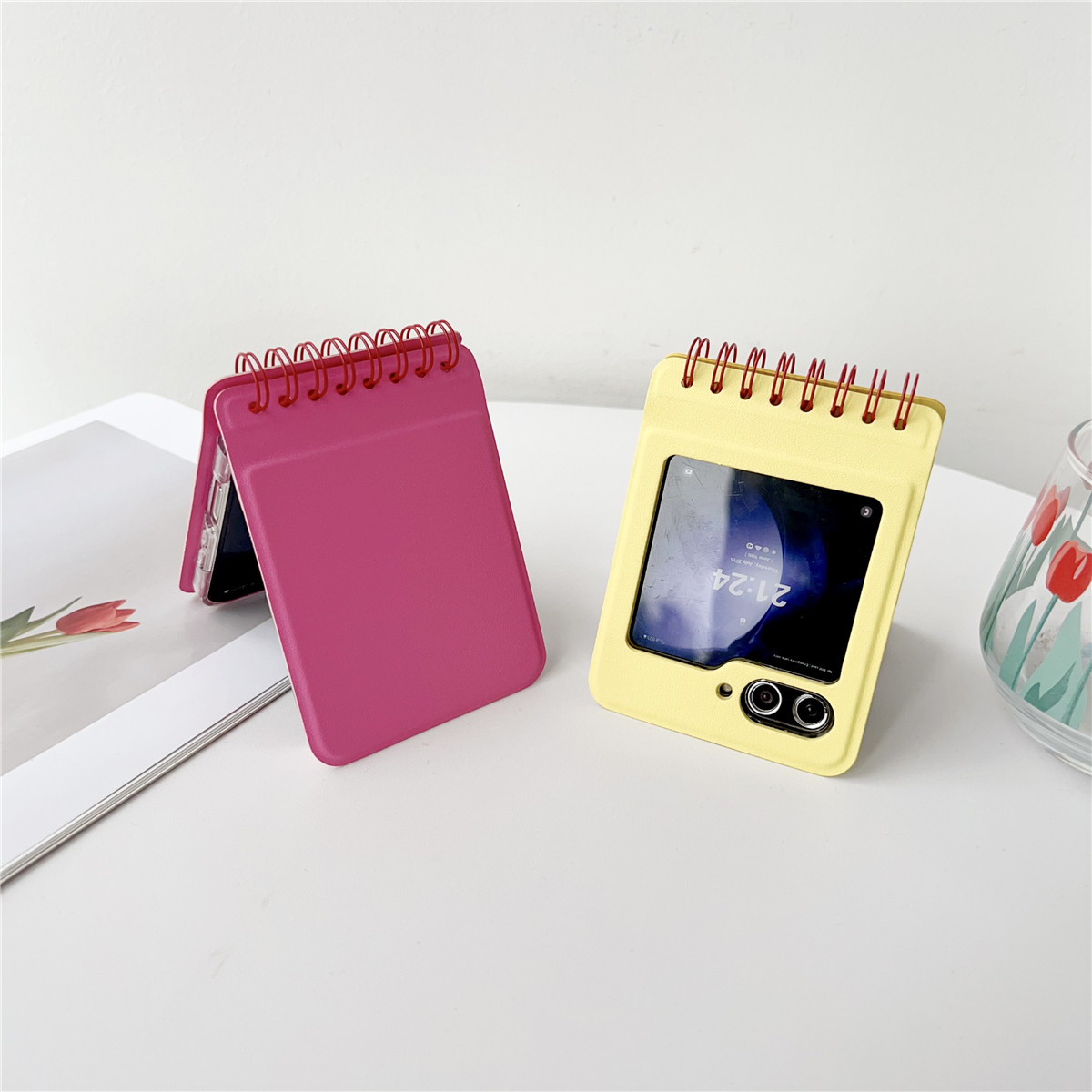 创意纯色恋恋笔记本保护套手机壳适用三星GalaxyZFlip5折叠屏官方同款全包防摔新款ZFlip6外壳w24flip女flip4