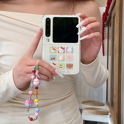 可爱趣味九宫格米菲兔kitty猫适用华为PuraX手机壳p50 Pocket2保护套novaFlipS折叠屏全包防摔三星zflip7/6/5