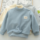 儿童双层卫衣 双层棉布套头卫衣 秋冬男童女童加厚半高领保暖卫衣