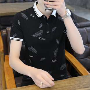 夏季polo衫男短袖t恤印花2025新款翻领商务带领子帅气保罗衫潮牌