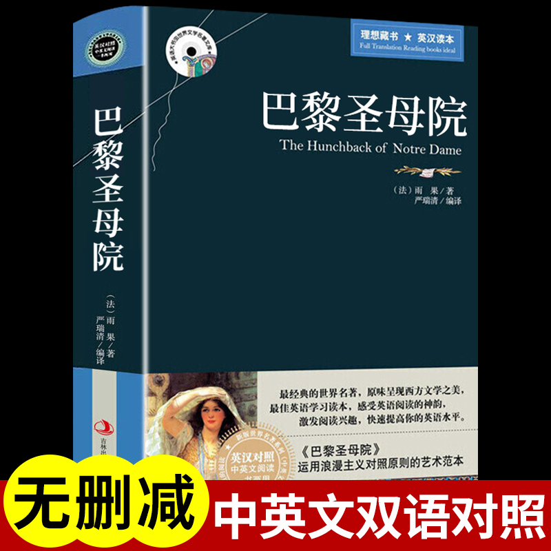 原著正版 巴黎圣母院 雨果英文原版中文版英汉汉英对照互译中双语版世界文学名著小说英语读物青少年初中高中大学英语书籍畅销书 书籍/杂志/报纸 世界名著 原图主图