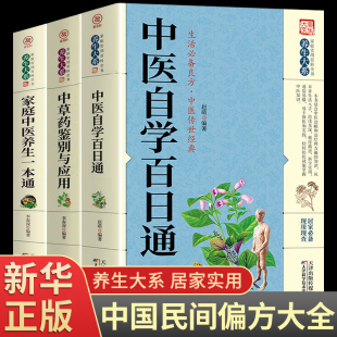 徐巍按摩书籍 全3册中医自学百日通中草药鉴别和应用家庭中医养生一本通基础入门知识启蒙自学教程中医诊断理论医书籍大全中医经典