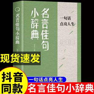 抖音同款 名言佳句小辞典小词典格言警句感悟人生初中生高中生小学生名人名言经典 语录励志书籍优美句子积累社会情商启蒙书大全