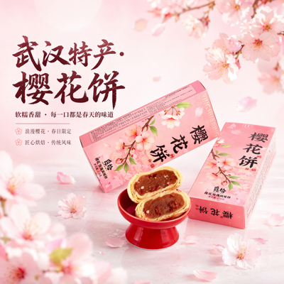 关山樱花酥樱花饼玫瑰鲜花馅