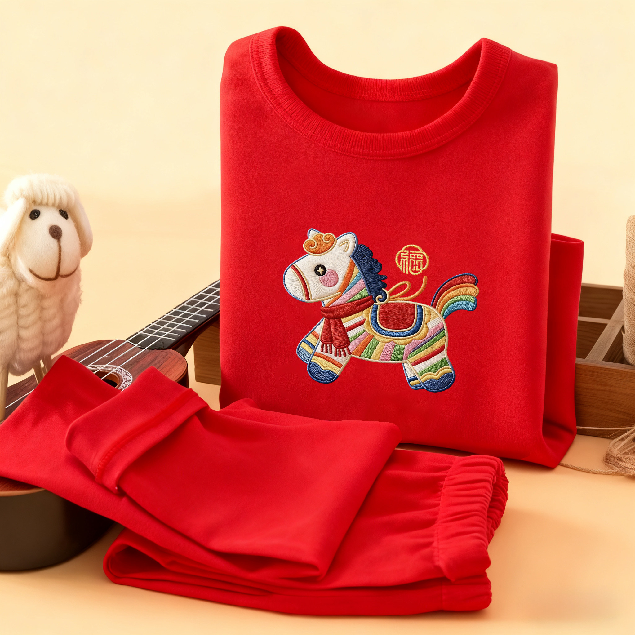 儿童德绒红色保暖内衣套装男女童马年秋衣秋裤秋冬本命年睡衣睡裤,童装/婴儿装/亲子装,内衣套装,淘宝优惠券,粉丝福利购,淘宝优惠卷