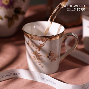 WEDGWOOD威基伍德VeraWang金色蕾丝骨瓷马克杯咖啡杯水杯生日礼物