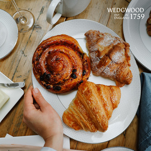 餐盘大盘子家用 WEDGWOOD威基伍德白金几何33cm鱼盘骨瓷椭圆盘欧式