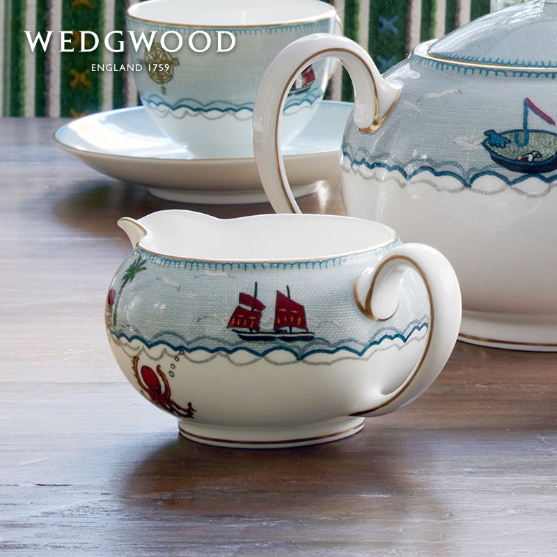 wedgwood威基伍德航海旅程骨瓷奶盅手柄奶罐下午茶茶具咖啡器具