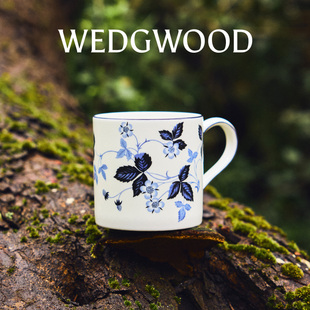 WEDGWOOD威基伍德野草莓墨蓝马克杯骨瓷水杯礼盒装生日礼物