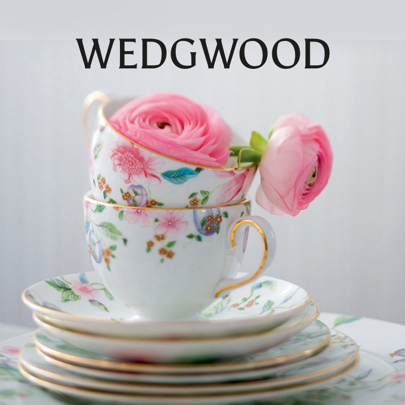 【秒杀】WEDGWOOD甜梅樱花春蕾骨瓷2杯2碟骨瓷下午茶咖啡杯碟