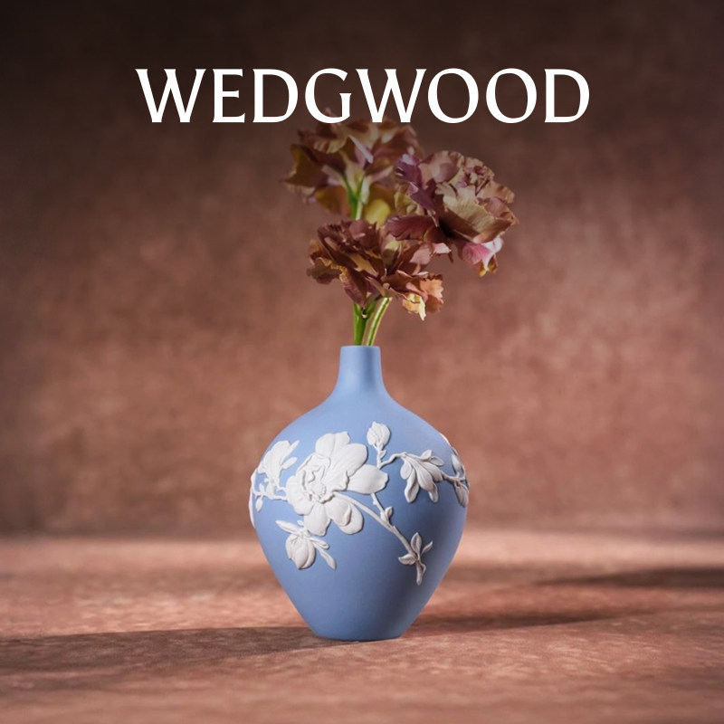 WEDGWOOD威基伍德木兰芳华浮雕玉石花瓶礼物轻奢高级感英国制造
