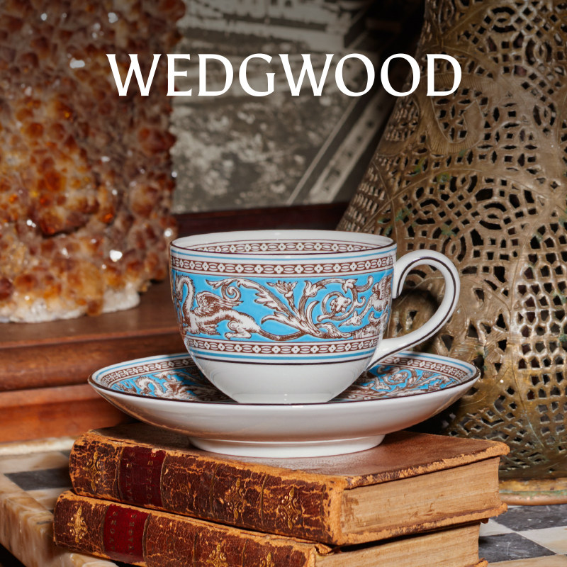 WEDGWOOD威基伍德丝绸之路骨瓷咖啡壶咖啡杯碟复古茶具送长辈