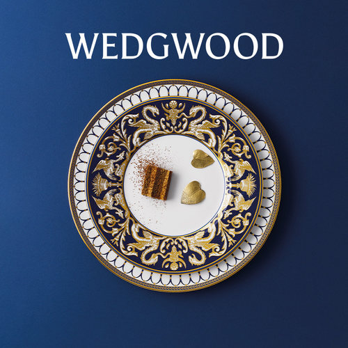 Wedgwood金粉年华午夜蓝骨瓷餐盘