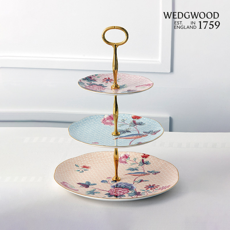 WEDGWOOD威基伍德杜鹃骨瓷三层点心盘欧式下午茶糕点盘子新年礼物,餐饮具,盘,淘宝优惠券,粉丝福利购,淘宝优惠卷