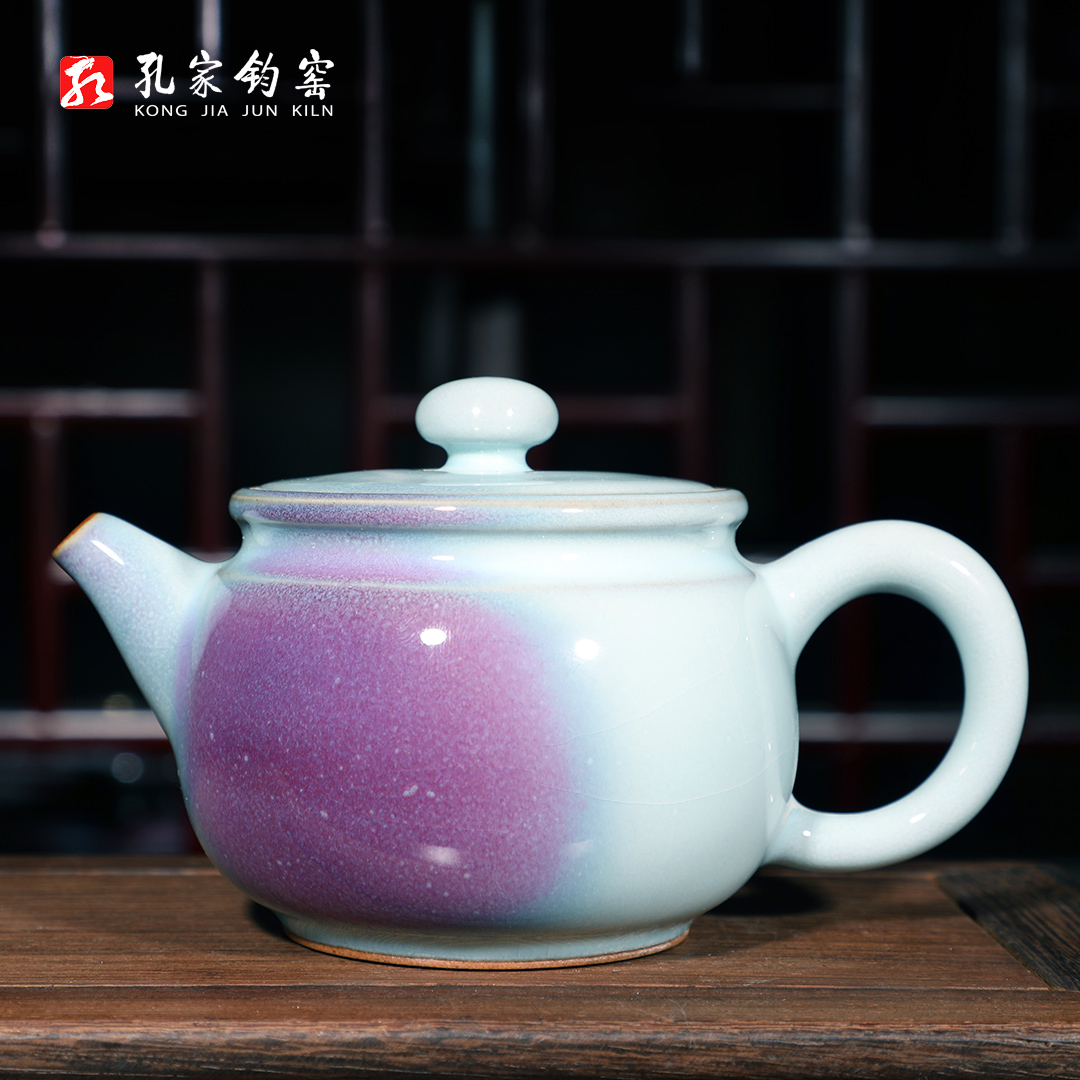 孔家钧窑【祥升壶】仿古官窑功夫茶具钧瓷茶器炉钧釉钧瓷茶壶单壶 餐饮具 茶壶 原图主图