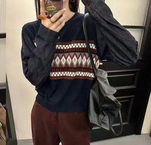 小四专享～复古提花针织开衫马甲女宽松显瘦百搭上衣5011