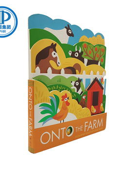 现货 英文原版 Onto The Farm 农场动物 异形纸板书 韵文押韵图画故事