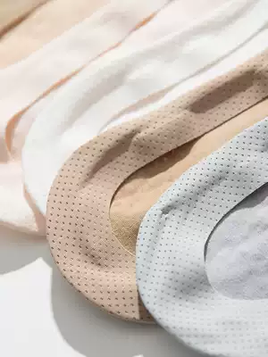 Socks female boat super shallow cotton mesh silicone non-slip side full invisible summer breathable thin white cross socks