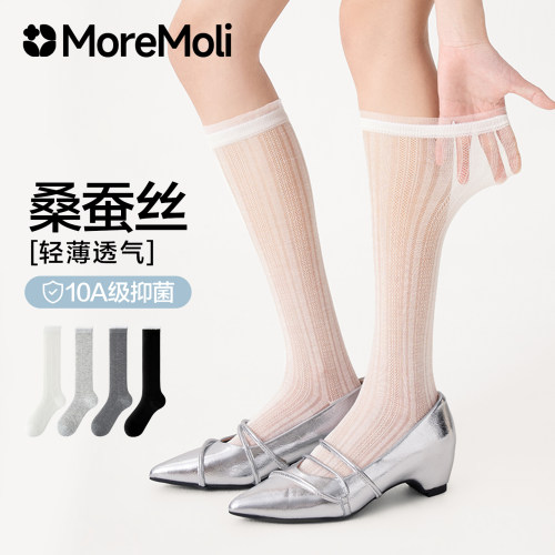 moremolimiu系芭蕾风网眼小腿袜