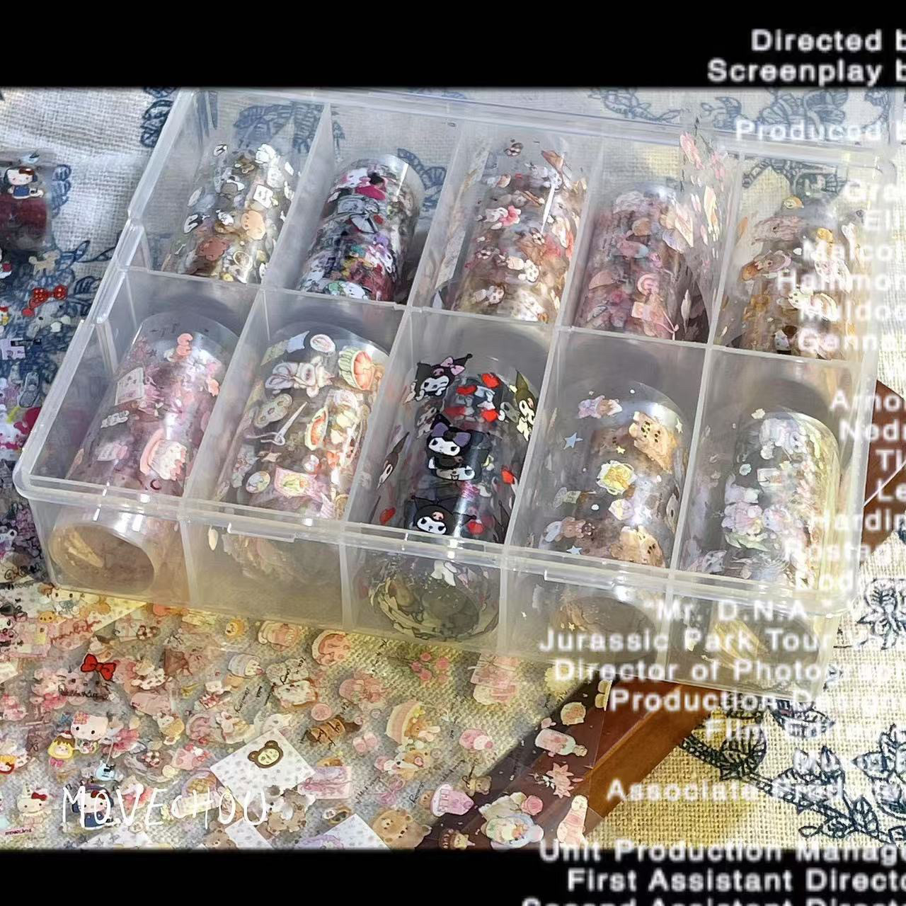 韩风ins手绘甜美小动物涂鸦美甲穿戴甲转印纸kitty三丽鸥可爱插画