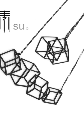 ins极简主义中性款搭配几何项链