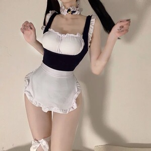SALTCRUSH 日系二次元性感纯欲女仆内衣辣妹免脱连体衣制服套装女