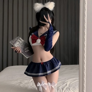 SALTCRUSH 纯欲少女学院风制服女 日系性感JK套装 超迷你短裙学生装