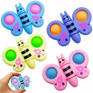 Spinning 10Pcs Cute Butterfly Top Bubble Press Children