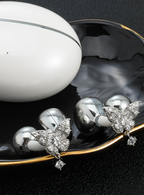 满钻蝴蝶耳夹钻扣适用于华为FreeClip2代小众气质耳扣耳饰配饰品