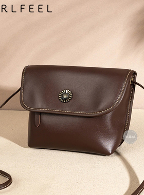 歌菲妮复古马鞍包包女潮款简约单肩斜挎包休闲通勤真皮女包手机包