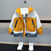 冲锋衣潮童 儿童洋气拼色外穿上衣男孩春秋款 男童春季 外套2025新款