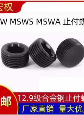 MSWA止付螺丝通孔内六角堵头油塞喉塞 螺塞M10/12/14/16/18/20 33