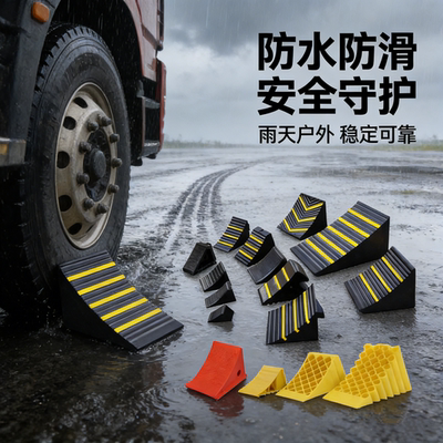 橡胶三角木止退器阻车器汽车防溜车货车止滑斜坡垫停车挡车块实心