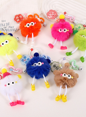 热销新款可爱长腿煤球包挂饰品叱咤风云亚克力吊牌包包挂件挂饰