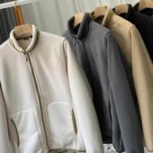 巨保暖 夹克秋冬外套X0048 羊羔绒加厚立领男士 299欧元 YKK拉链