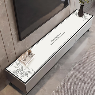 电视柜桌垫轻奢高级感免洗餐边柜盖布鞋柜酒柜台面保护垫子皮革