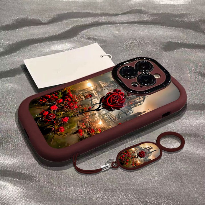 玫瑰城堡适用苹果16promax手机壳iPhone15pro新款14plus硅胶13软壳12xsmax男iPhonexr女款xs78plus情侣3se2x