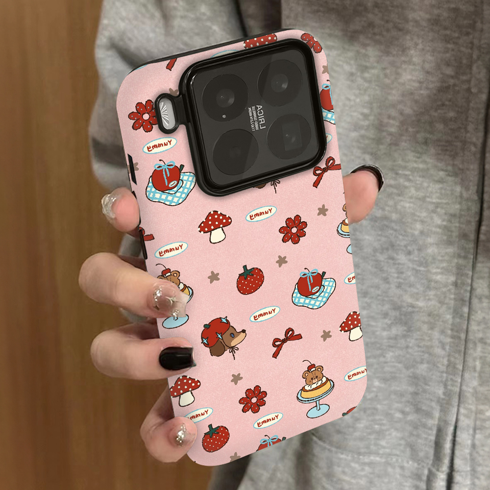 草莓狗狗适用小米15手机壳14ultra新款12x男13pro女款红米k80k60k50情侣k70e至尊版note14pro+保护turbo4套