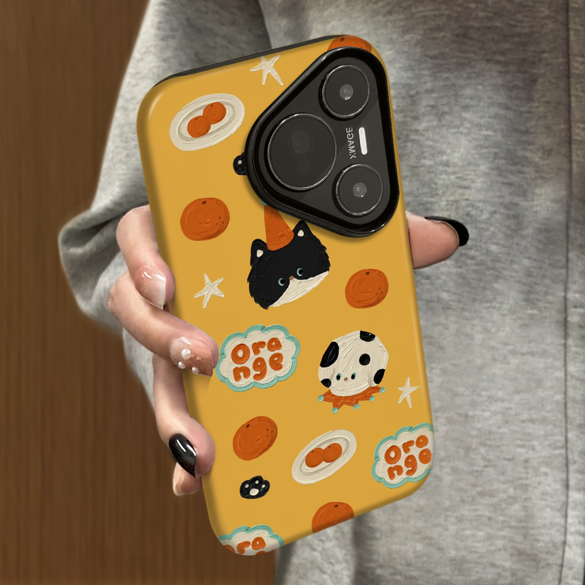 橙子小猫适用华为pura80ultra手机壳pura70pro+新款p60菲林p50e男p40女款p70至尊版情侣畅享70pro保护套70x