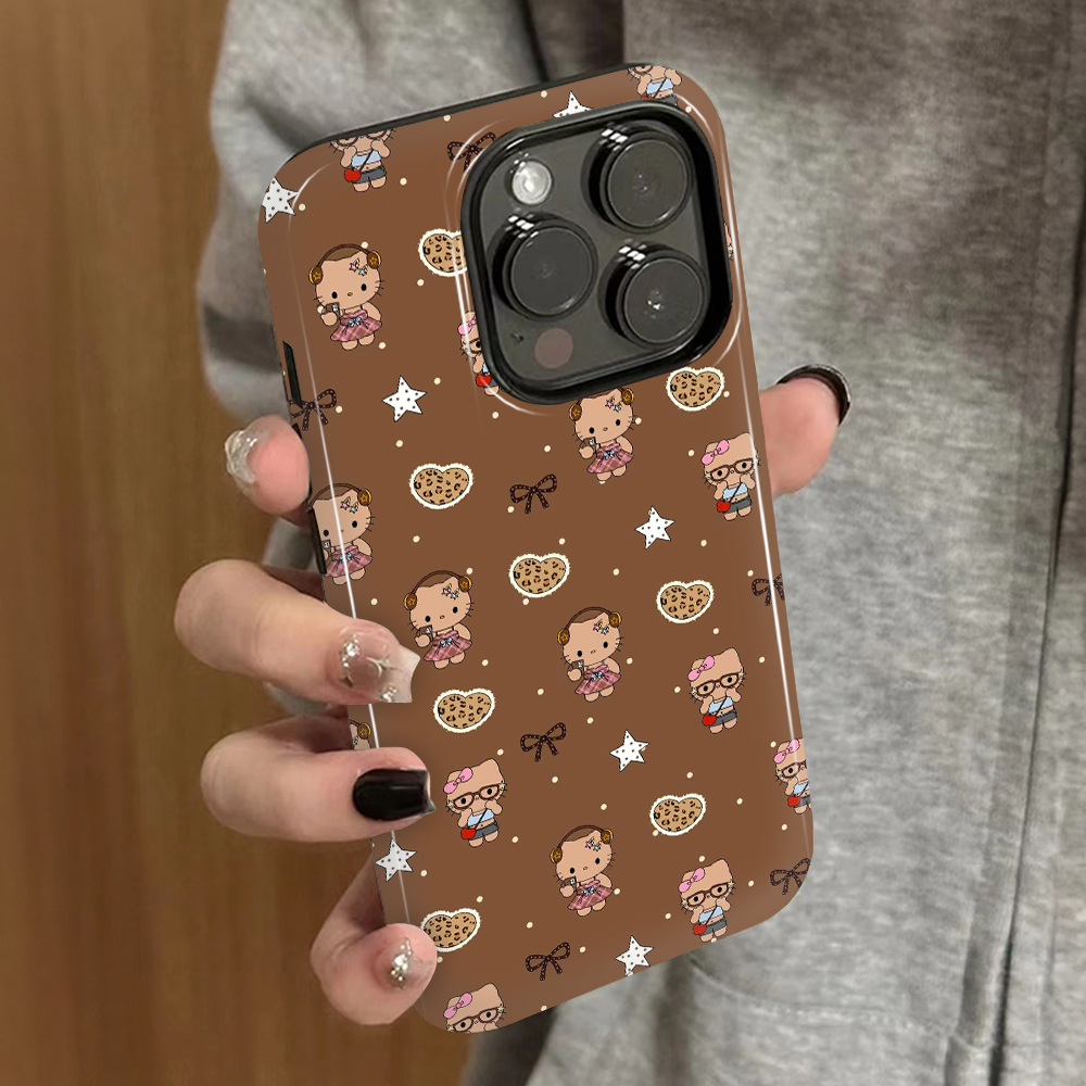 时尚kt猫适用苹果16promax手机壳iPhone17pro新款15plus防摔14菲林13男12xsmax女款11xr情侣3se2外壳7套8plus