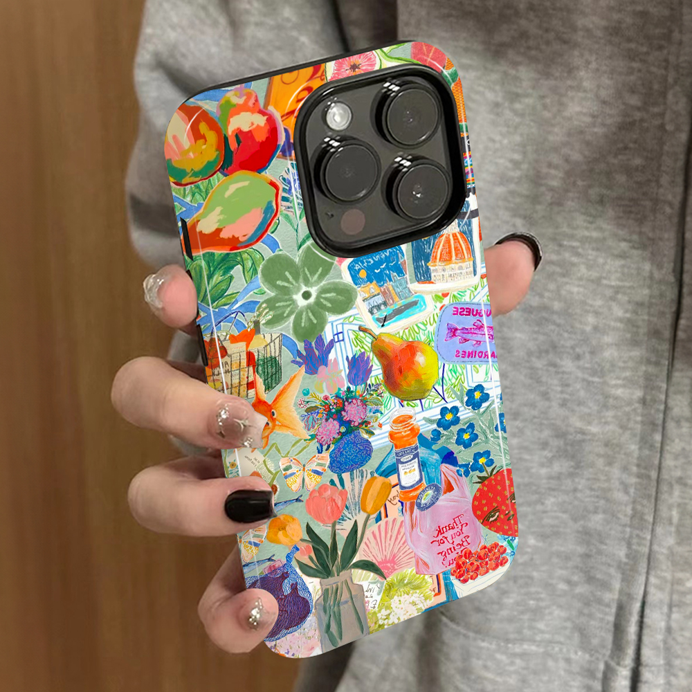 艺术涂鸦适用苹果17promax手机壳iPhone16pro新款15plus防摔14菲林13男12xsmax女款11xr情侣3se2外壳7套8plus