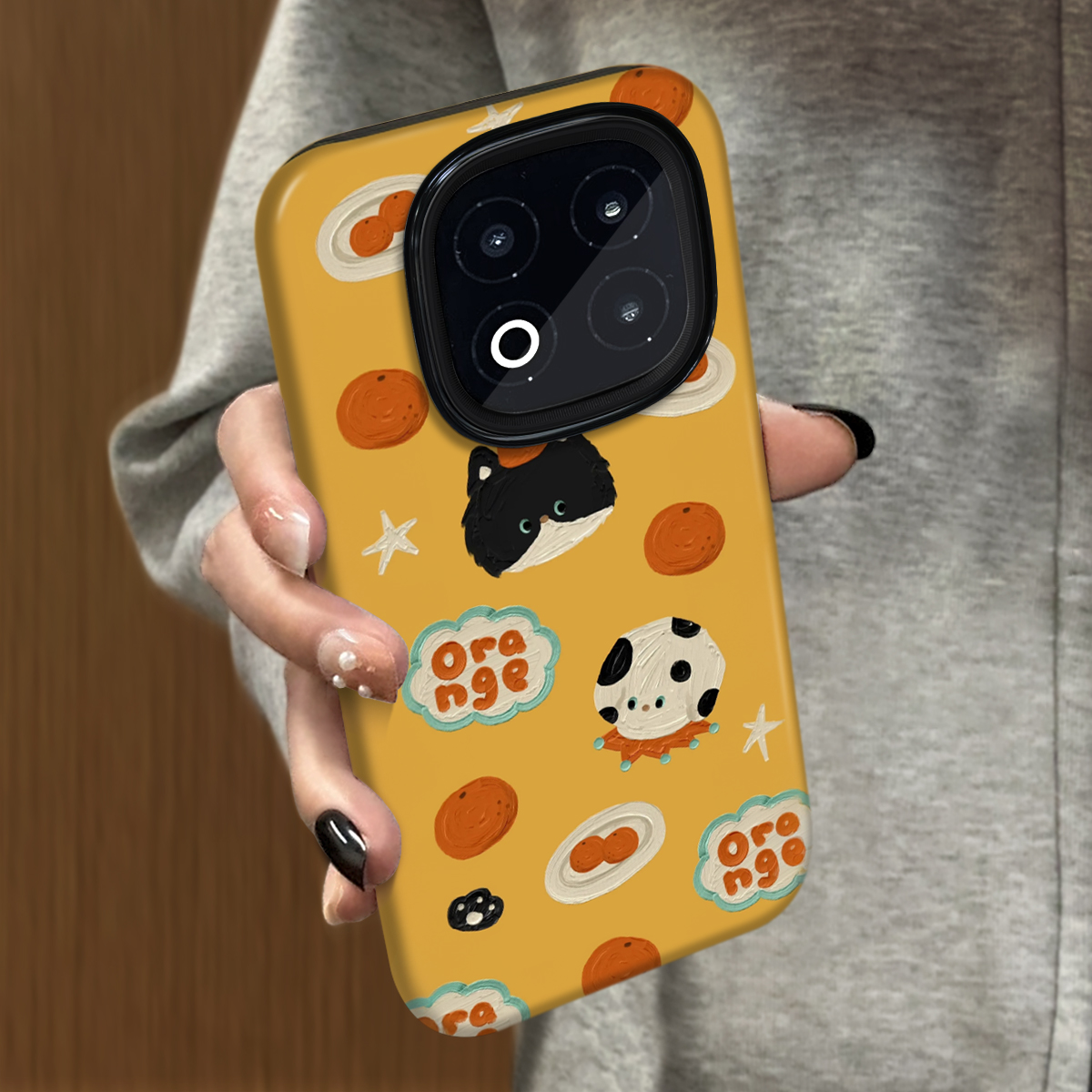 橙子小猫适用vivoiqoo15手机壳iqoo13新款12neo10男11女款10iqooz9turbo情侣7z8x套vivoy500y300y77y200y76s