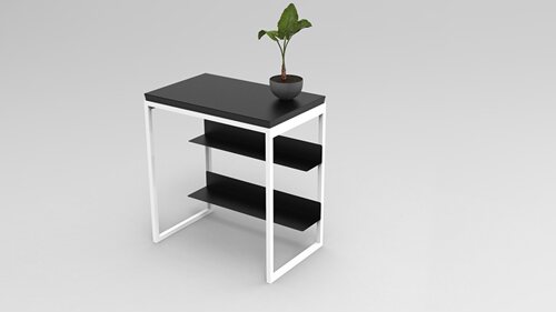 产品结构设计渲染3D2维图纸建模场景创意石头钢构书桌办公台效果
