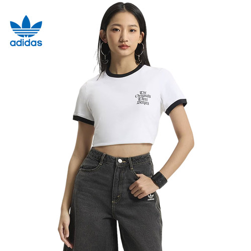 adidas阿迪达斯三叶草女子运动休闲短袖T恤KT3060
