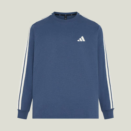 adidas阿迪达斯男子卫衣ST 3ST LS TEE 经典三条纹长袖T恤 KX0484