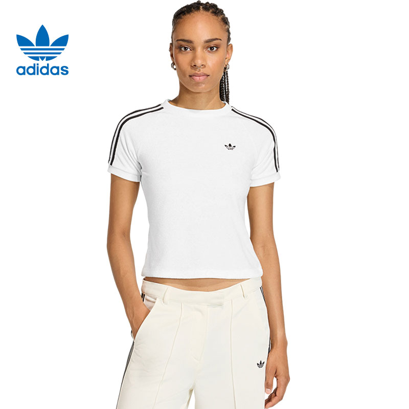 adidas阿迪达斯三叶草女子运动休闲短袖T恤KD1411图片